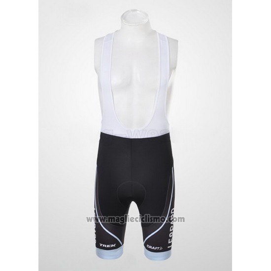 2011 Abbigliamento Ciclismo Trek Leqpard Campione Francia Nero e Bianco Manica Corta e Salopette